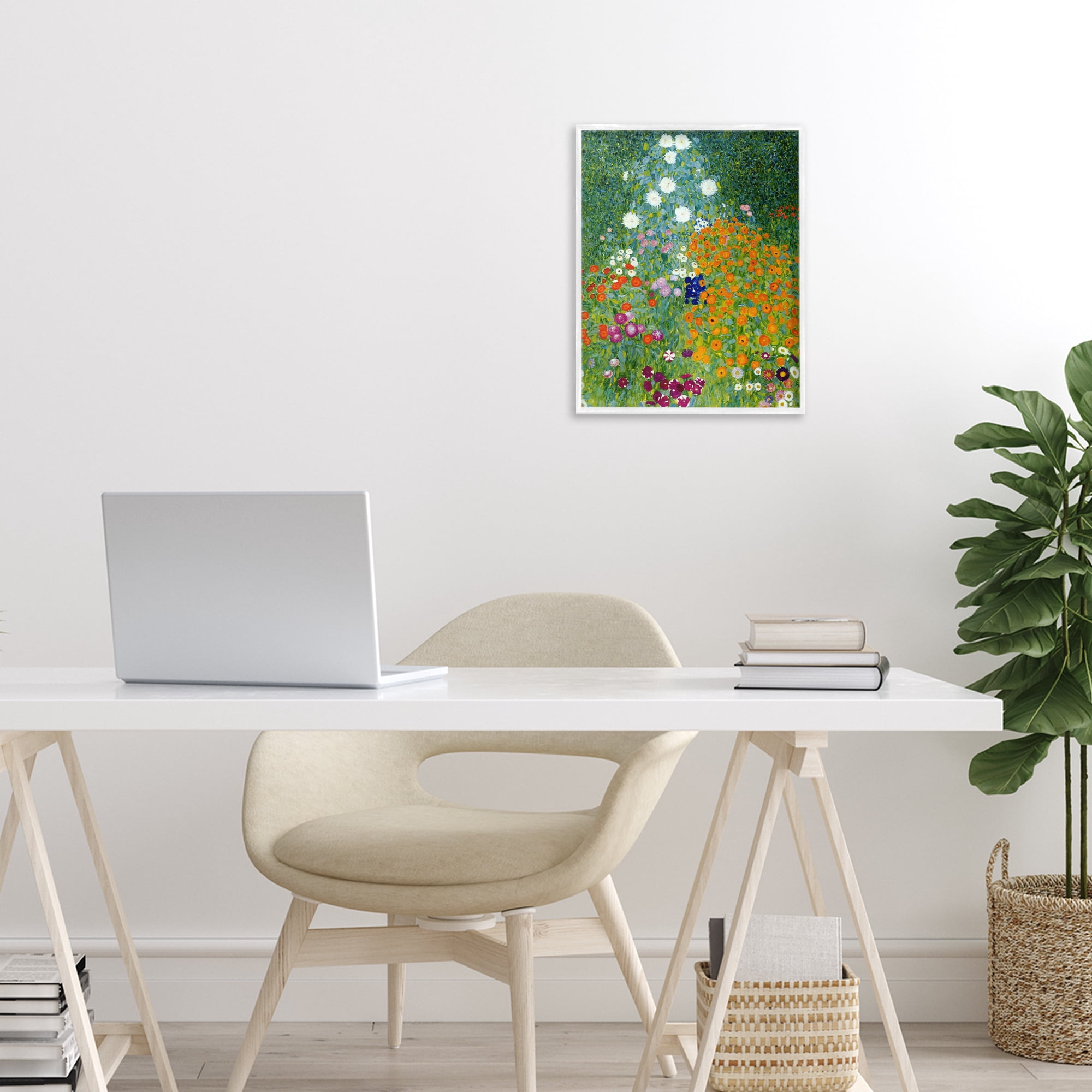 Stupell Industries Farm Garden Classic Klimt White Framed Giclee Art, design by Vintage Hustle