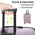 thumbnail image 3 of Hardshell Luggage Sets 3 Piece, Lightweight Luggage Set with Handle Password Lock, 360° Spinner Wheels, 3-Step  Adjustable Height, Double Zipper, for Outdoor, Travel, Holiday, Purple(20in/24in/28in), 3 of 8