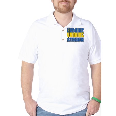 CafePress - Ukraine Strong - Golf Shirt  Pique Knit Golf Polo