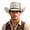 Beige, variant on Western Cowboy Hat for Men Women Cowboy Cowgirl Hat Outdoor Wide Brim Retro Felt Fedora Hats Unisex Rolled up Caps