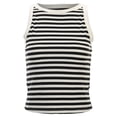 thumbnail image 5 of YAYUBA V Neck Crop Tops for Women Women's Casual Striped Camisole Round Neck Tank Top Outfits With Jeans Skirts Stretchy Soft Fabric 2026 Summer Casual Basic Workout Clothes, 5 of 9