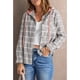 thumbnail image 3 of Hooded Plaid Shirt Coat Long Sleeved Drawstring Breathable Baseball Uniform Jacket Chest Pocket  for Party for Vocation ANGGREK Otros, 3 of 8