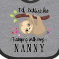 thumbnail image 4 of Inktastic Sloth I'd Rather Be Hanging with Nanny Boys or Girls Baby Bib, 4 of 4