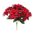 thumbnail image 2 of JeashCHAT Artificial Poinsettia Bouquet Christmas Flowers 12.5 inch Red Velvet Poinsettia Flowers Fake Flowers for Home Office Vase Table Centerpieces Indoor Outdoor Christmas Decorations, 2 of 6
