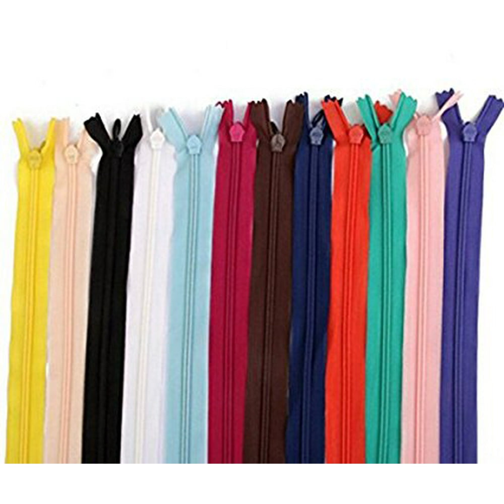 60 Pcs 7 Inch 18cm Nylon Closed Ended Zip Zippers for Tailor Sewer