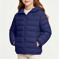 thumbnail image 3 of KyCheLot Boys Girls Zip up Jacket Solid Color Long Sleeve Hooded Outerwear Kids Winter Warm Windproof Coats, 3 of 8