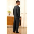 thumbnail image 3 of QDG Men's Pajama Set Soft Henley Neck Long Sleeve Top and Pants Brushed Ribbed Lounge Sleep Sets, 3 of 7