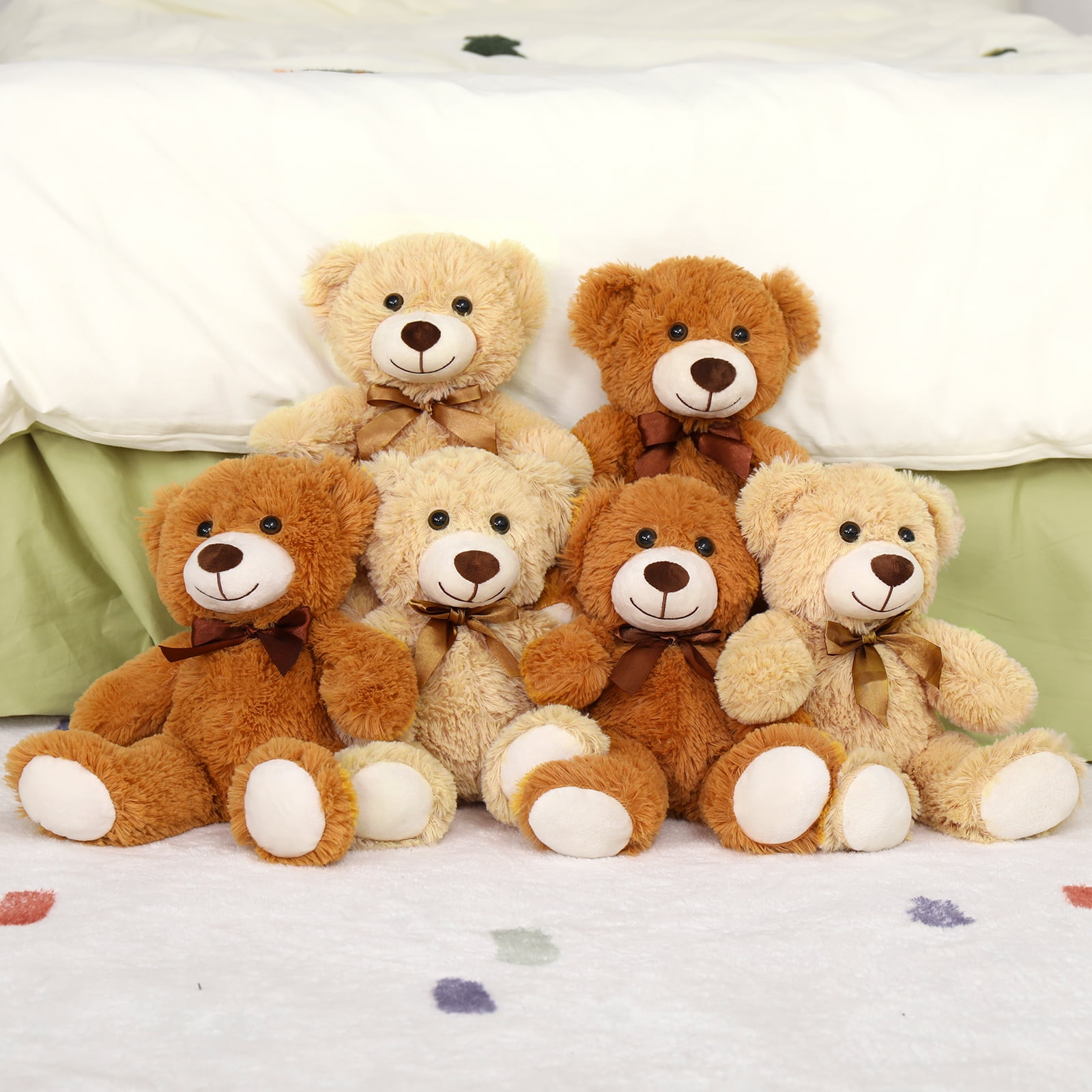 MorisMos 6 Packs Teddy Bear Baby Shower Bulk Teddy Bear Stuffed Animals