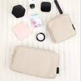 thumbnail image 4 of Bolsa de cosméticos de pana para mujer neceser de Color sólido bolsa bonita de viaje 2 uds., 4 of 8