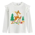 thumbnail image 4 of Little Hand Girls Tops Cotton 3 Packs Sets Rainbow Cat Pine Trees Graphic Long Sleeve Pink White 3T, 4 of 4