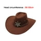 thumbnail image 3 of Sombrero de vaquero para mujer, de ala ancha, moderno, unisex, para adultos, de poliéster, ligero, para el sol Café, 3 of 9