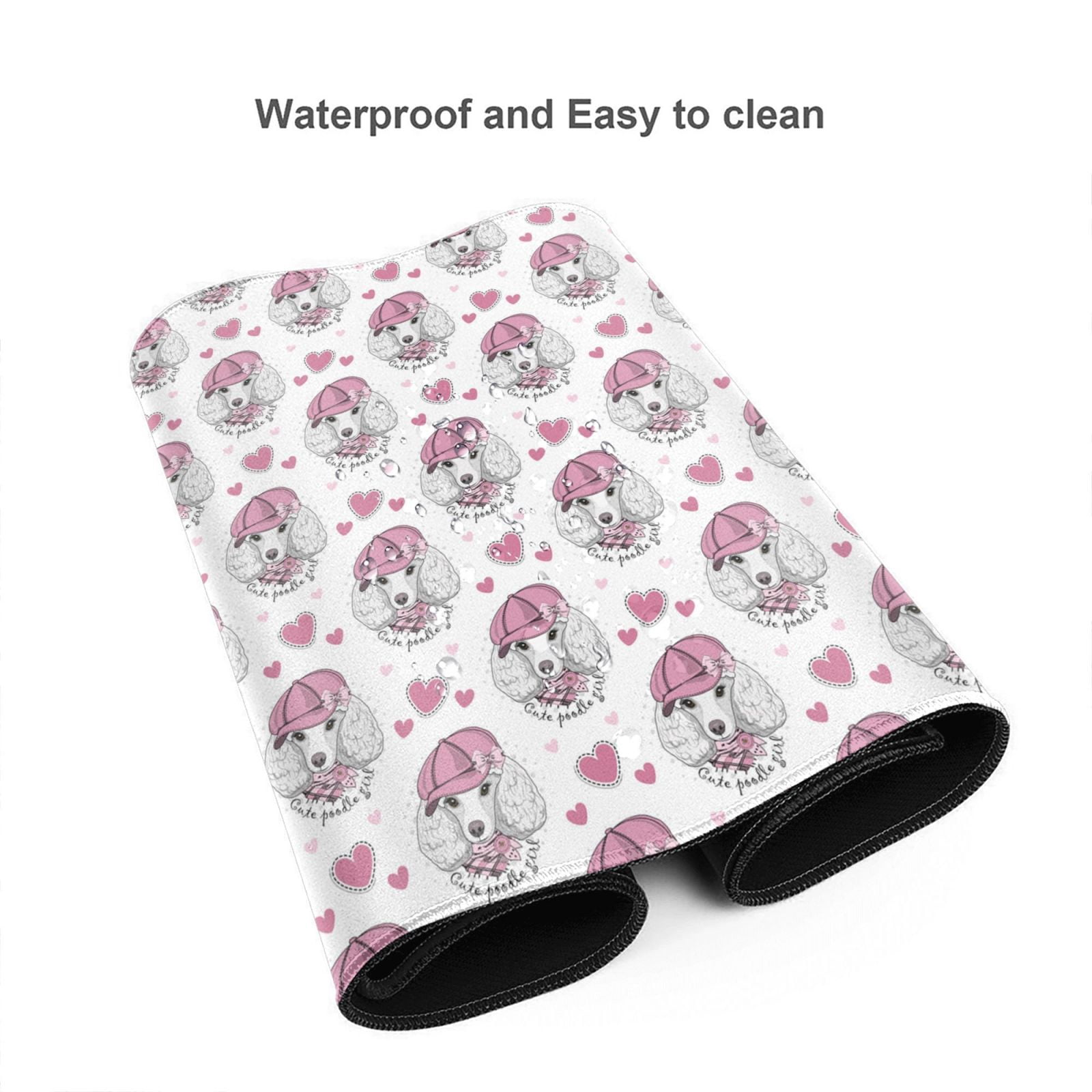 Kdxio Cute Poodle Dog Print Large Gaming Mouse Pad,Non-Slip Base,Water Resist Keyboard Pad for Gamer,Office & Home,29.5 x 15.8 in