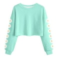 thumbnail image 4 of Gubotare Kids Sweatshirts Girls Crewneck Sweatshirts Graphic Pullover Tops Kids Cute Long Sleeve Shirt Size 8-9 (Mint Green,8-9 Years), 4 of 5