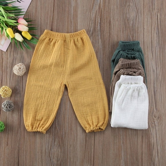 Pantalon Bouffant Froissé en Coton pour Tout-Petits, Bébés, Enfants, Fille, Garçon, Pantalon Legging
