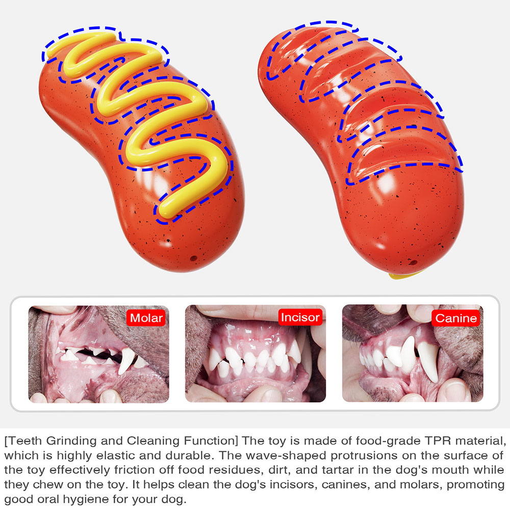 Pets Toys for Aggressive Chewers,Durable Indestructible Dog Chew Toys,Hot Dog Teeth Cleaning Toys for Small,Medium,Large Breed Dogs ,Hard Rubber Dog Toys