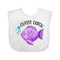 Inktastic Cutest Catch Cute Purple Fish Boys or Girls Baby Bib