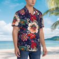 thumbnail image 3 of Pofeuu Paisley2 Print Hawaiian Shirt for Men Sleeves Casual Button Down Summer Beach Dress Shirts T-Shirts,X-Large, 3 of 7