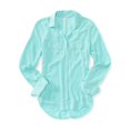 thumbnail image 1 of Aeropostale Womens LS Pocket Button Up Shirt, Verde, Mediano Aeropostale Camisa con botones, 1 of 1