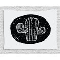 thumbnail image 1 of Cactus Tapestry, Sketch Style Doodle with Plant Theme Grungy Monochrome Saguaro from Mexico Flora, Wall Hanging for Bedroom Living Room Dorm Decor, 60W X 40L Inches, Black White, by Ambesonne, 1 of 2