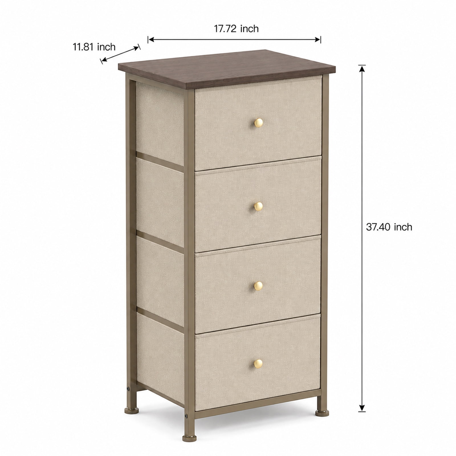 Alvantor Dresser Nightstand for Bedroom, 4-Drawer Fabric Dresser Storage Tower, Space-saving tower, Bedroom or closet use, Chest of drawers for small spaces