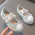 thumbnail image 2 of B91xZ Chaussures de Robe pour Fille Tout-Petit Fête Mariage Ballerines, Vert 10, 2 of 5