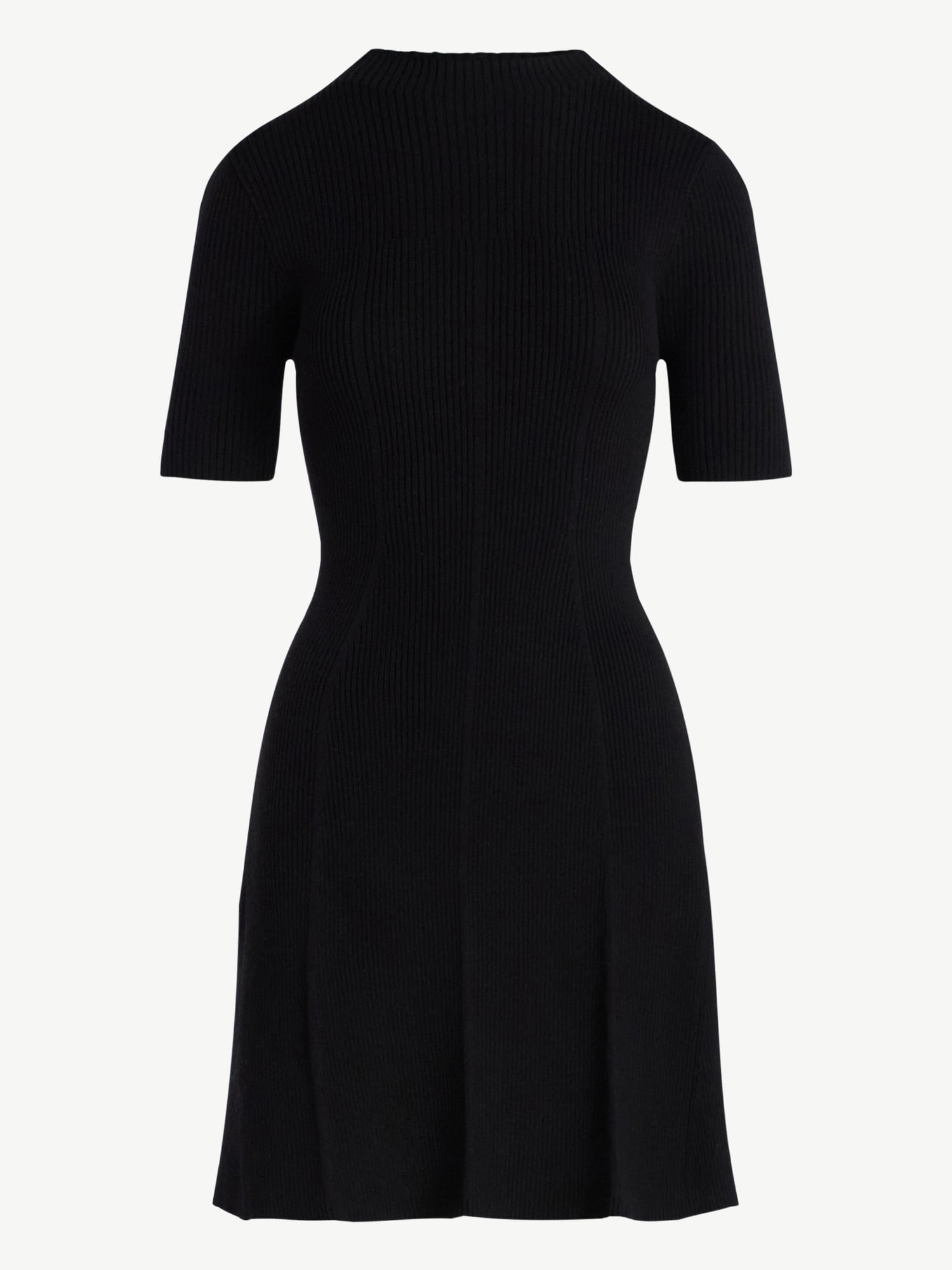 Scoop Women's Mini Sweater Dress with Elbow Length Sleeves, Sizes XS-XXL