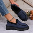 thumbnail image 4 of Mepaouo Womens Fleece Casual Loafer Shoes Suede Platform Slip on Penny Loafers for Women(Blue,8.5), 4 of 9