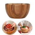thumbnail image 6 of Premium Round Natural Wooden Salad Bowl Utensils Fruit Serving Bowls 10x6cm, 6 of 6
