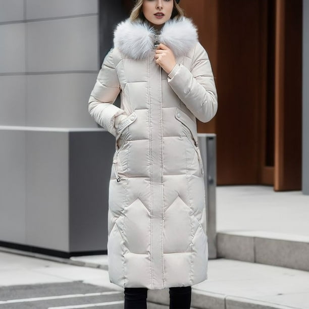 TIMIFIS Women's Winter Snow Jacket Long Furs Puffer Coat With Removable  Faux Furs Maxi Down Parka Puffer Jacket Coat-Green - Fall/Winter Clearance