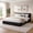 Black, variant on Novilla Queen Size Bed Frame, Plush CloudSoft Bed, Corduroy Upholstered Platform Bed Frame with Headboard, Easy Assembly, No Box Spring Needed, Modern Soft Bed Frame, White