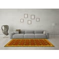 thumbnail image 3 of Ahgly Company Indoor Round Oriental Yellow Traditional Area Rugs, 8' Round, 3 of 4