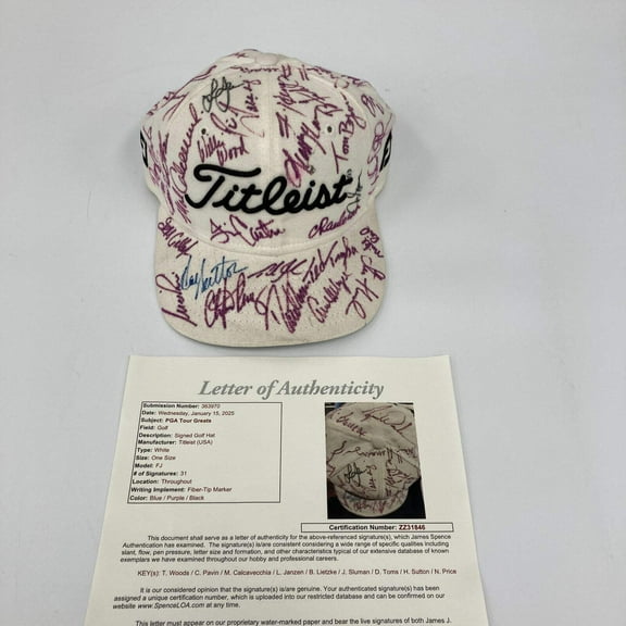 Tiger Woods PGA Tour Golf Legends Multi Signed Hat 31 Sigs JSA COA