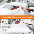 thumbnail image 4 of Snow Brush and Extendable 47.2" Ice Scraper, Snow Broom with 360° Pivoting Head and Foam Grip for Car, Orange, 4 of 7