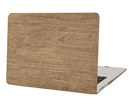 PU Leather Wood Grain Hard Case Cover for Macbook Air 13 A1369 A1466