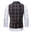 thumbnail image 3 of Men's Thin Workwear Waistcoat Classic Plaid Medieval Vest Double Breasted Waistcoat Wedding Formal Dress Vest, 3 of 6