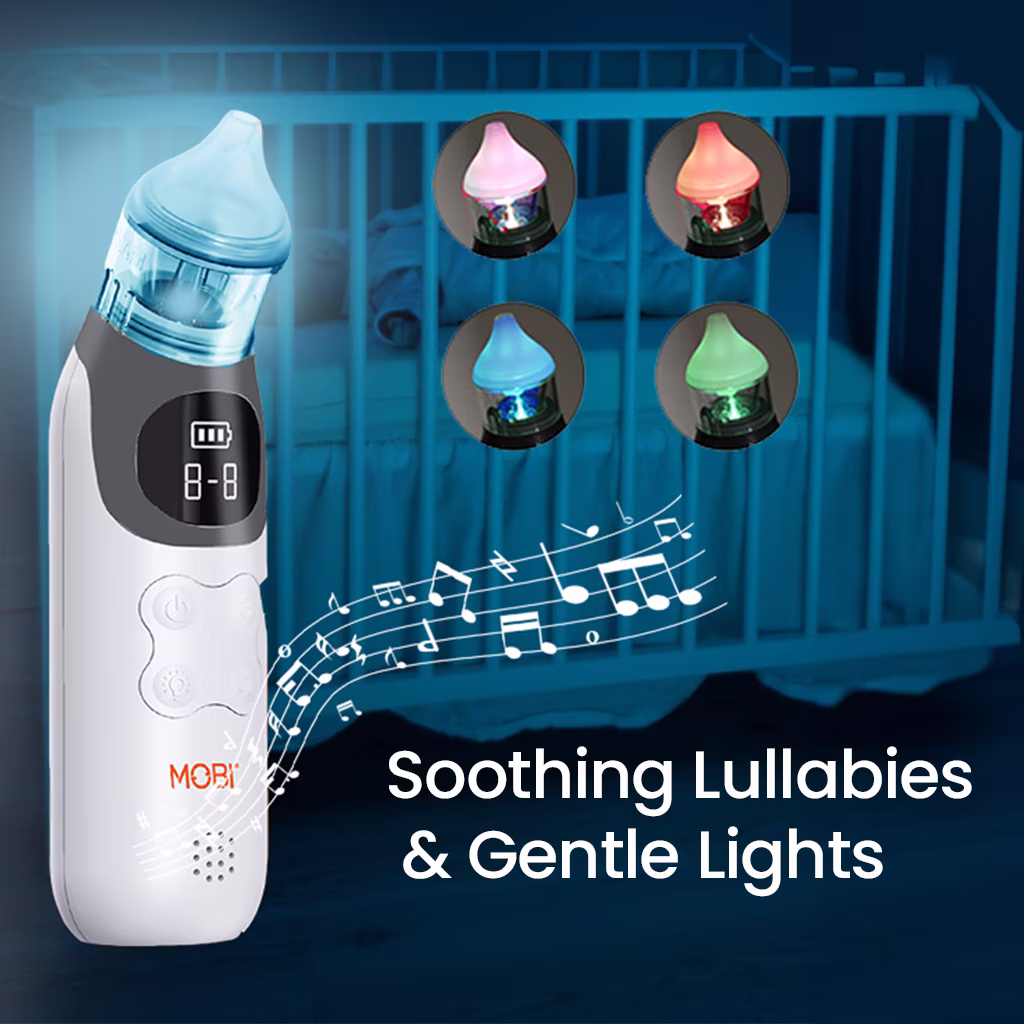 Nasal Aspirator with Adjustable Suction, Nightlight & Lullabies for Babies