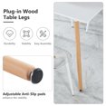 thumbnail image 4 of Lecut White Dining Table Wood Rectangle Kitchen Table with Adjustable Legs 47'' Dining Room Table for 4 people for Small Space Home Office Dining Room White & Beige, 4 of 6