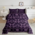 thumbnail image 2 of Homewish Bohemian Sun Moon Queen Comforter Set, Baroque Damask Comforter Sets Queen, Black Purple Aztec Decor, Black Reversible 3pcs, 1 Comforter and 2 Pillowcases, 2 of 6