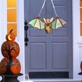 thumbnail image 4 of Hariumiu Decor Halloween Bat Decoration Metal Chain Stained Glass Suncatcher Indoor Window Wall Hanging Bat Decor Party Supplies, 7.87"x3.35", 4 of 8