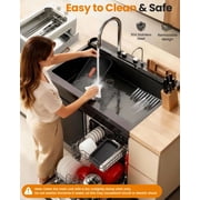 Smokeless Indoor Grill with Removable Pan, Auto Skewers, Hot Dog Roller, Dual Zone & Lid