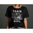 thumbnail image 3 of Train Girl Locomotive Tshirt Train Lover Kids Girls Toddler Baby T-Shirt Train Engine Railroad Girl Tee US Flag Train Travel Gift, 3 of 10