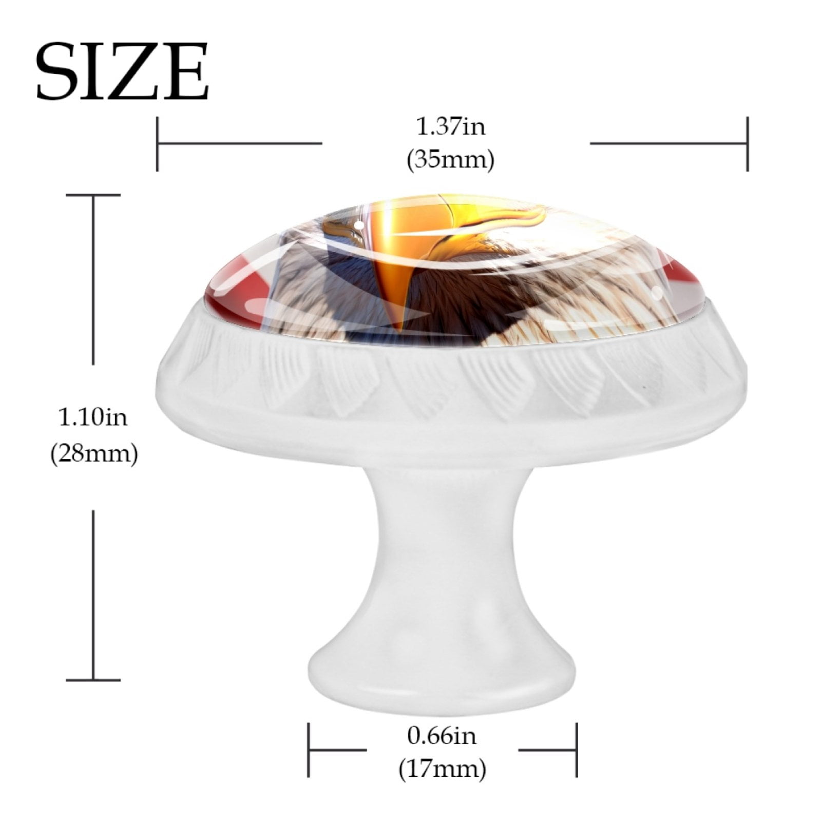 4 Pcs Eagle and American Flag Knobs for Kitchen Cabinet Cupboard Dresser Bookcase Drawer Pulls Handles Round Home Decor