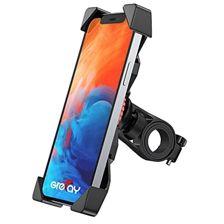 

CHUANK Bike Phone Mount Universal Motorcycle Cell Phone Holder Anti Shake Cradle Clamp for Road Bike/ MTB/ Scooter with 360 Rotation for 3.5-6.5 inch Smartphone