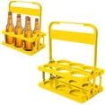 thumbnail image 2 of WEIWEIGG 6 Bottle Foldable Beverage Caddy, Yellow Plastic Collapsible Drink Holder Carrier for Beer Wine Soda, Portable Handheld Basket for Parties Tailgating Travel, Easy Clean & Storage, 2 of 7