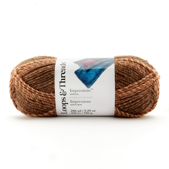Impressions Yarn by Loops & Threads - Yarn for Knitting - Crochet - Weaving - and Arts & Crafts - Multi - Acrylic - 5.29 oz