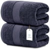 Luxury Bath Sheet Towels Extra Large 35x70 Inch | 2 Pack, Navy Blue