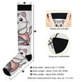 thumbnail image 3 of FORMRS Womens Knee High Socks Casual Long Thick Travel Daily Wear, 1 Pair, White Cute Cat, 3 of 6