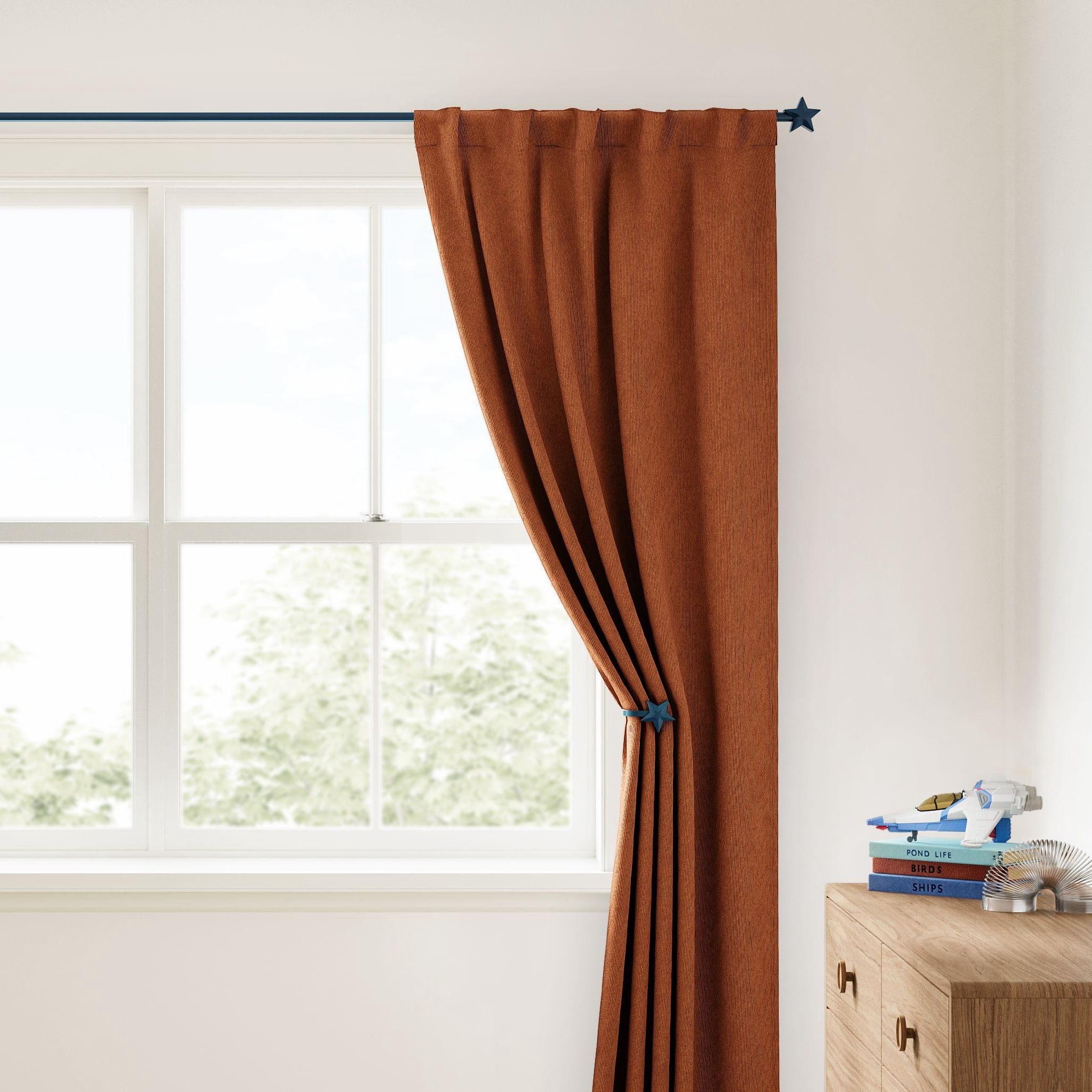 Mainstays Kids Navy Blue Star Curtain Holdbacks, 2 Count