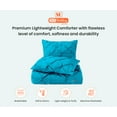 thumbnail image 3 of Oversized Palatial King Comforter Pinch Turquoise Blue 300 GSM Plush Siliconized Microfiber Fill Duvet Insert With 1000 Thread Count Egyptian Cotton Shell Fluffy Soft with Piping & Pillowcases, 3 of 8