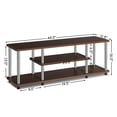 thumbnail image 2 of Gymax 3-Tier TV Stand Stainless Steel EPA Listed Universal Withstand 110lbs Brown, 2 of 10